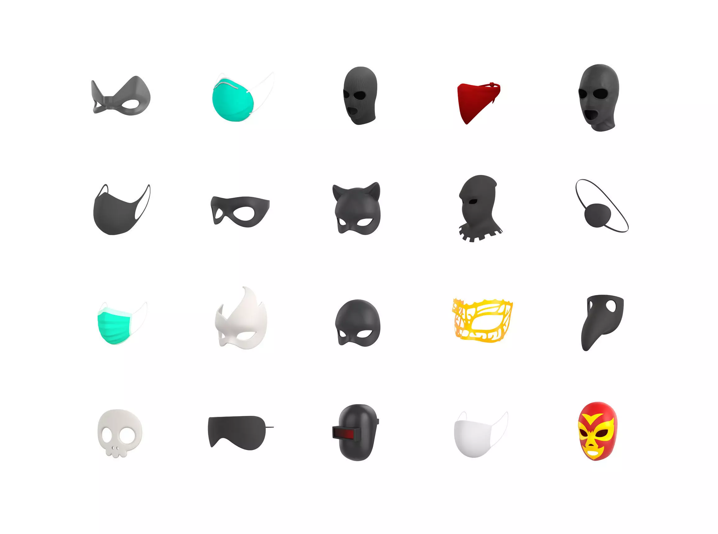 Mask Pack 2 3D model_0