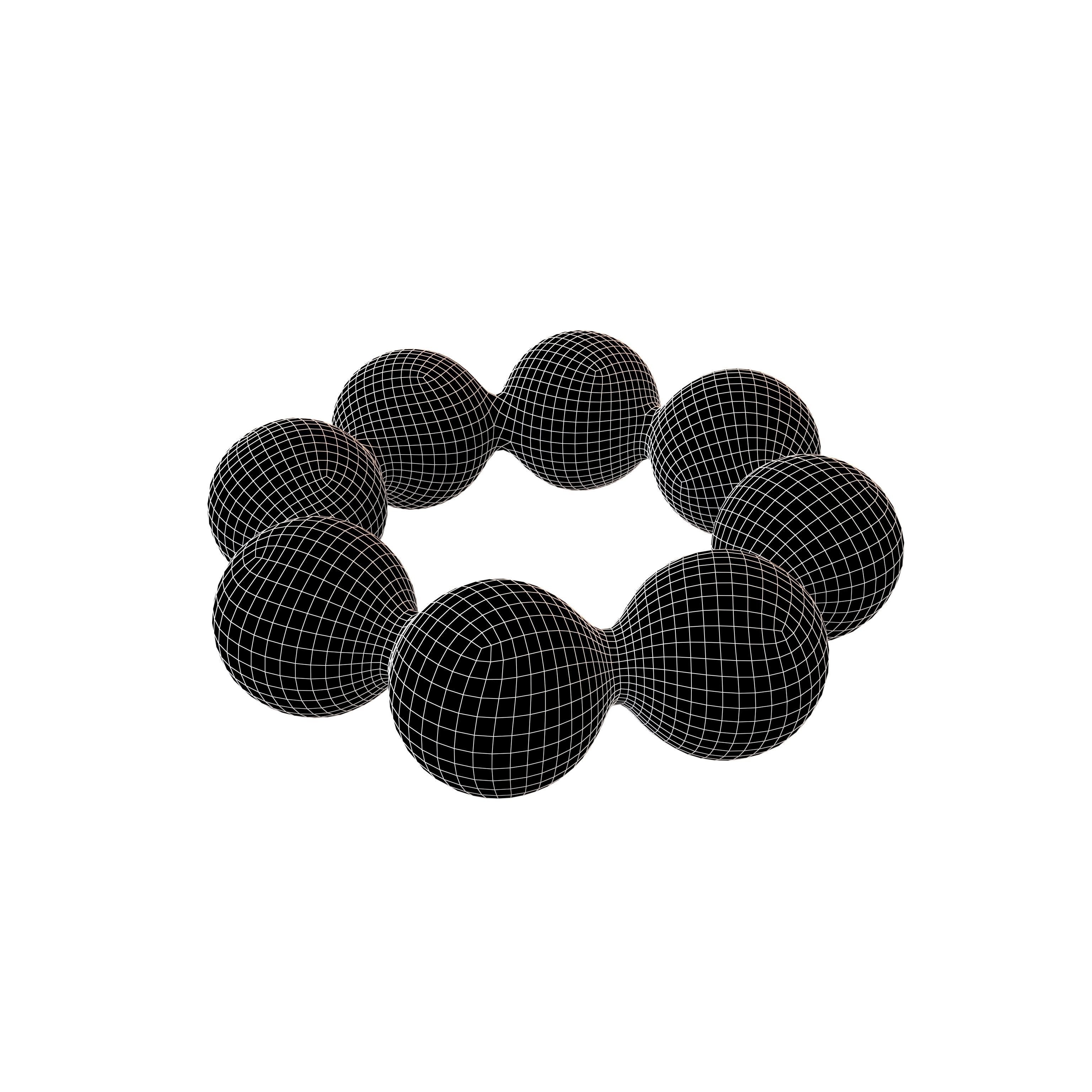 Japanese Donut v1 004 Low-poly 3D model_4