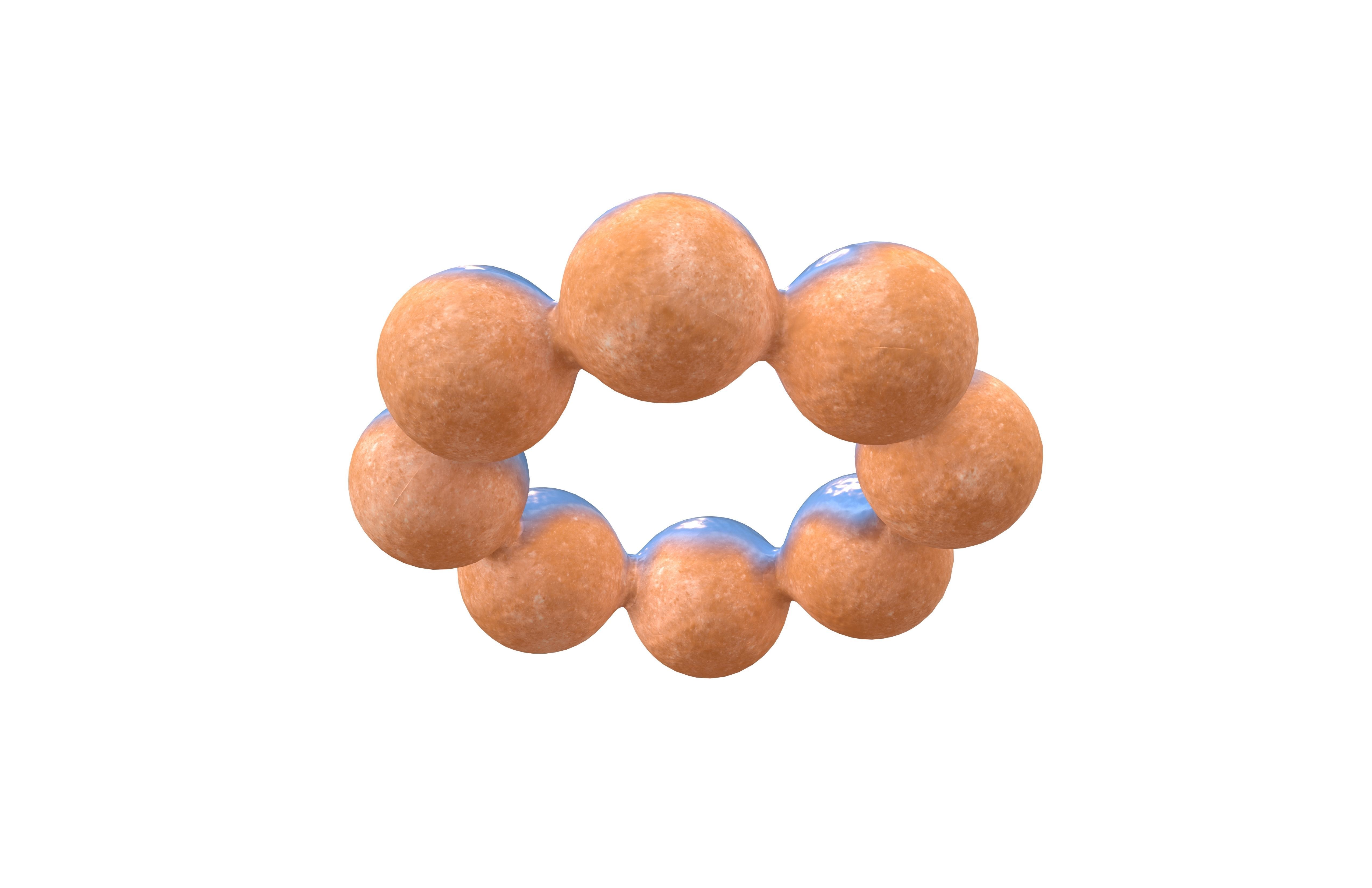 Japanese Donut v1 004 Low-poly 3D model_3