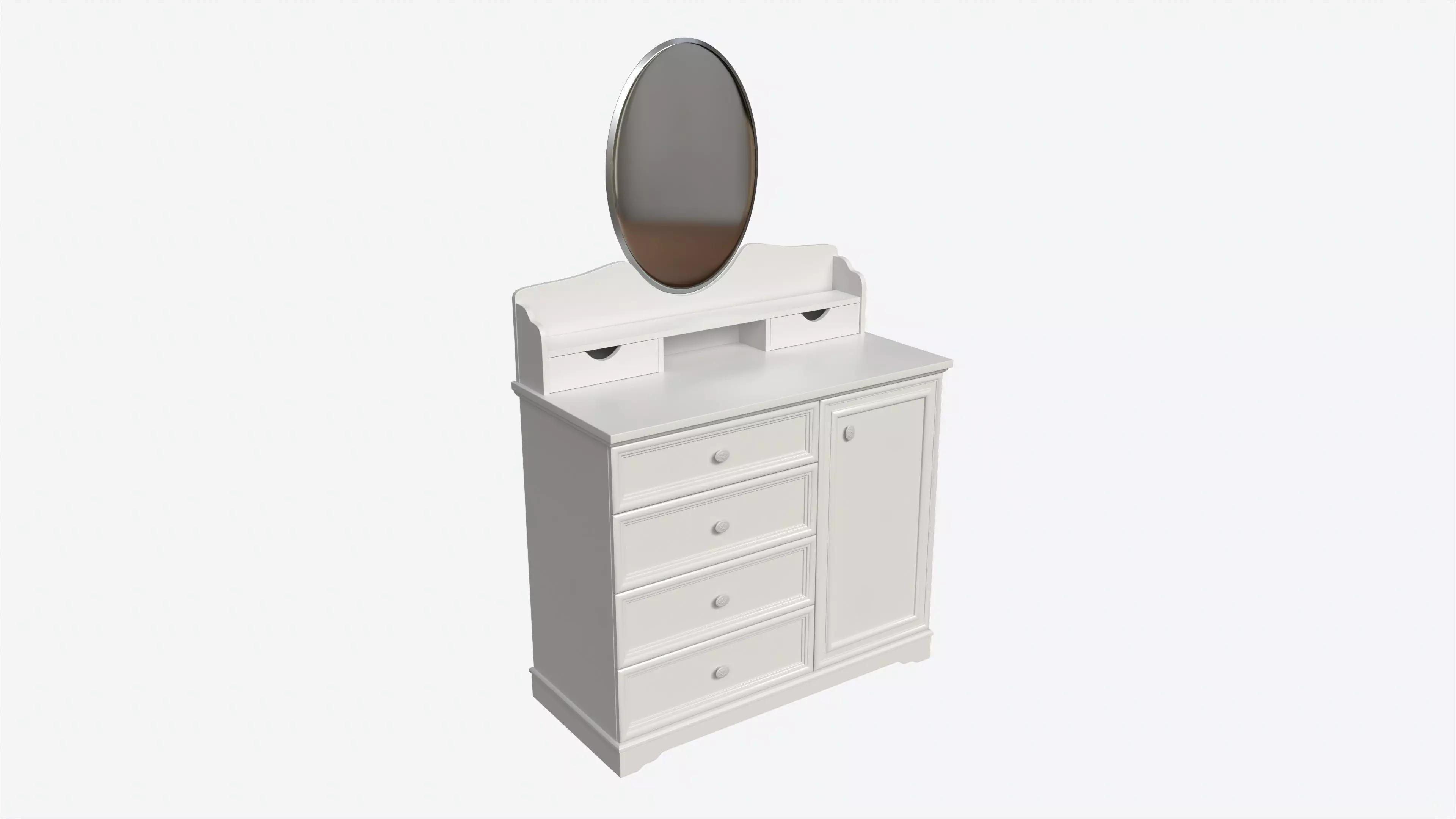 Children Dresser with Mirror and Drawers 3D model_0
