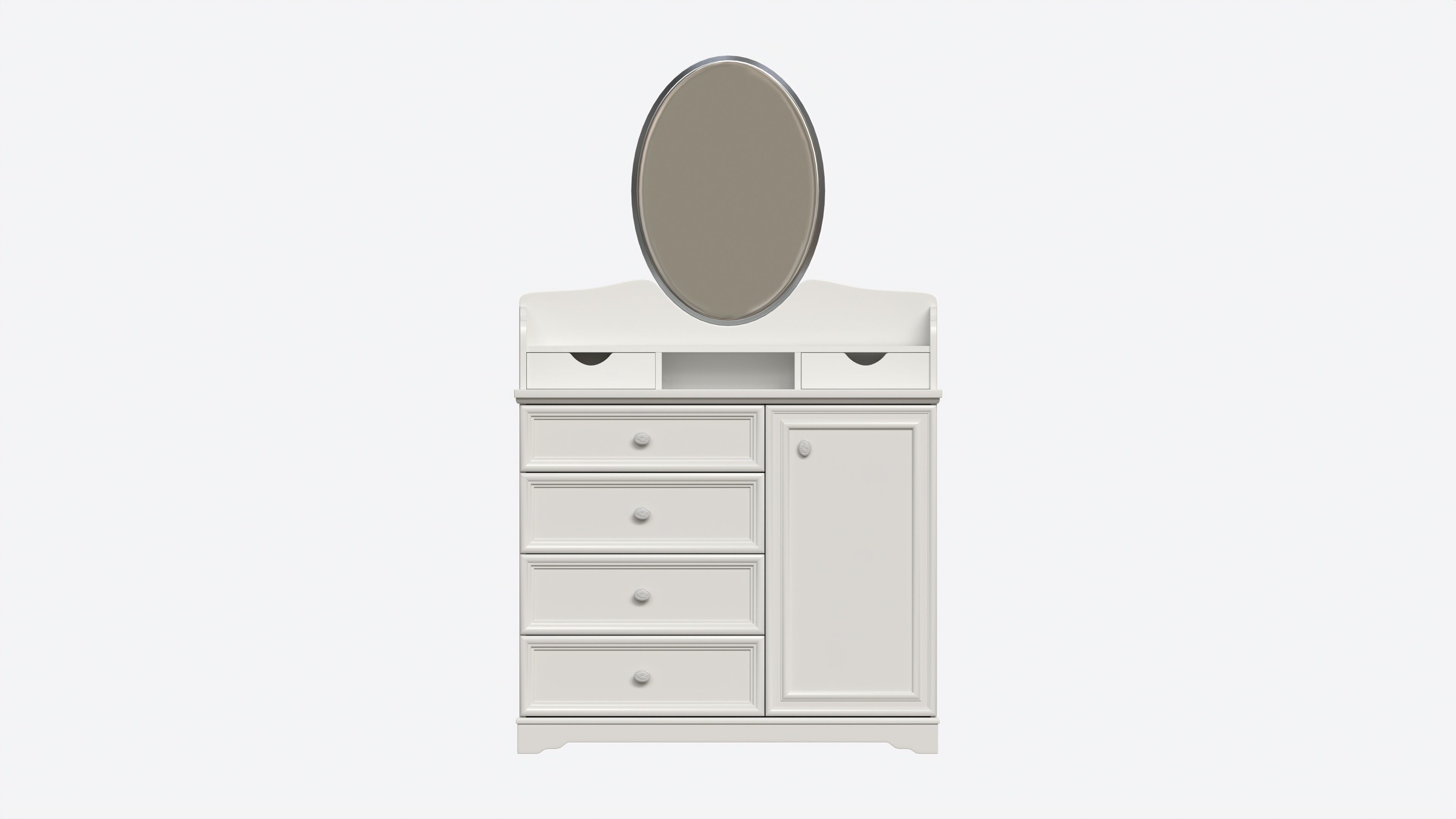Children Dresser with Mirror and Drawers 3D model_3