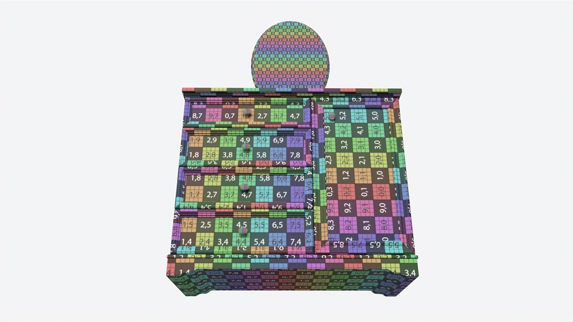 Children Dresser with Mirror and Drawers 3D model_8