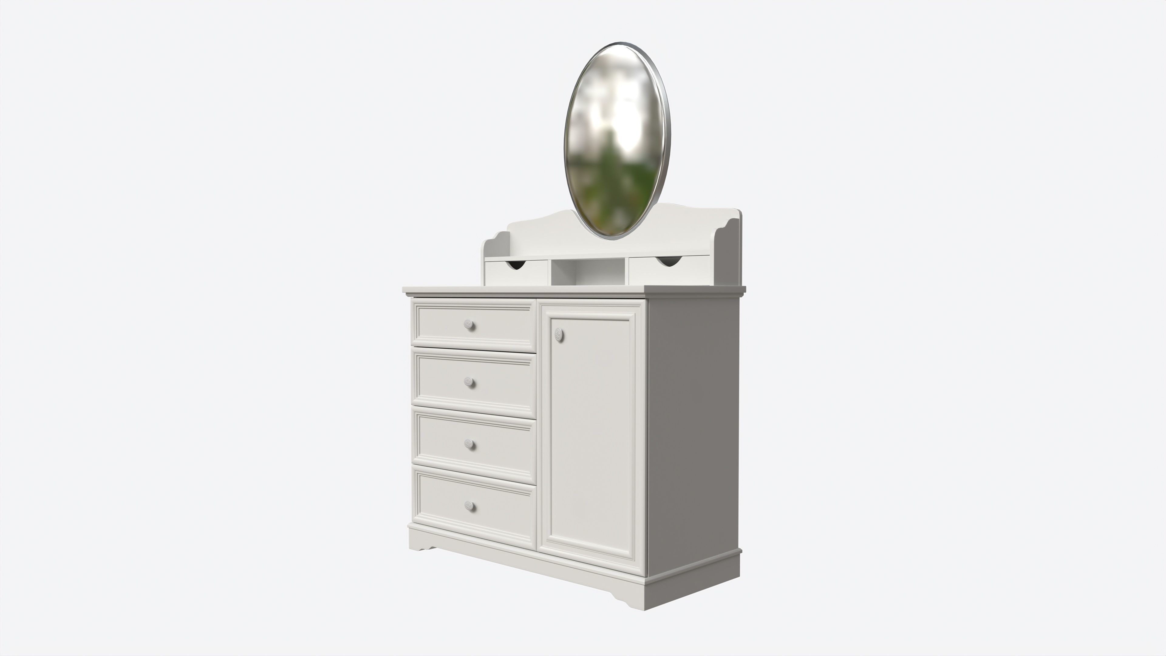 Children Dresser with Mirror and Drawers 3D model_1