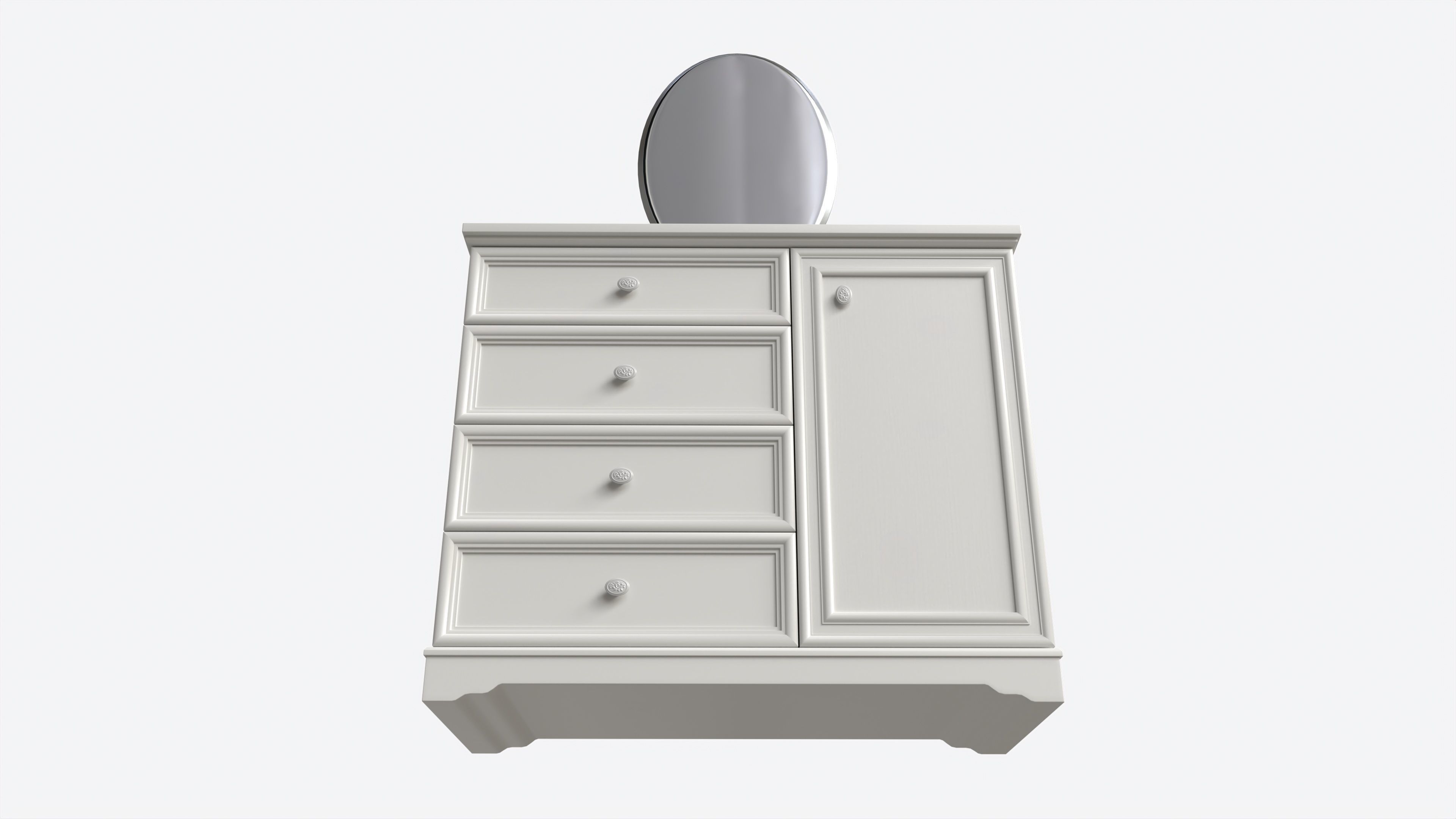 Children Dresser with Mirror and Drawers 3D model_2