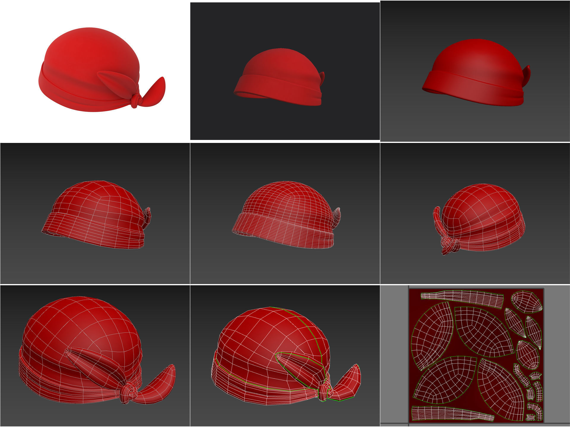 Hats and Helmets Pack 9 3D model_2