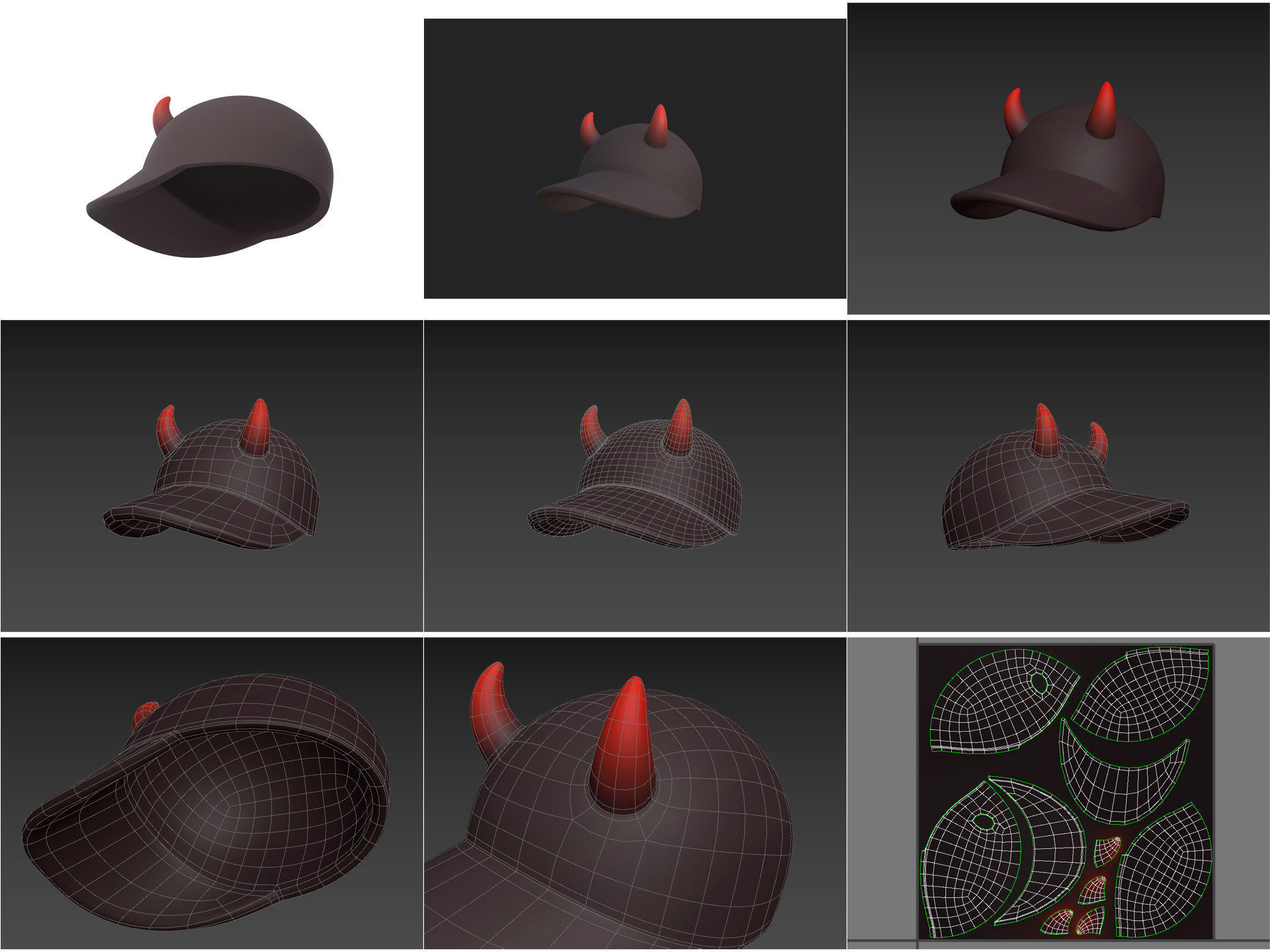 Hats and Helmets Pack 9 3D model_15