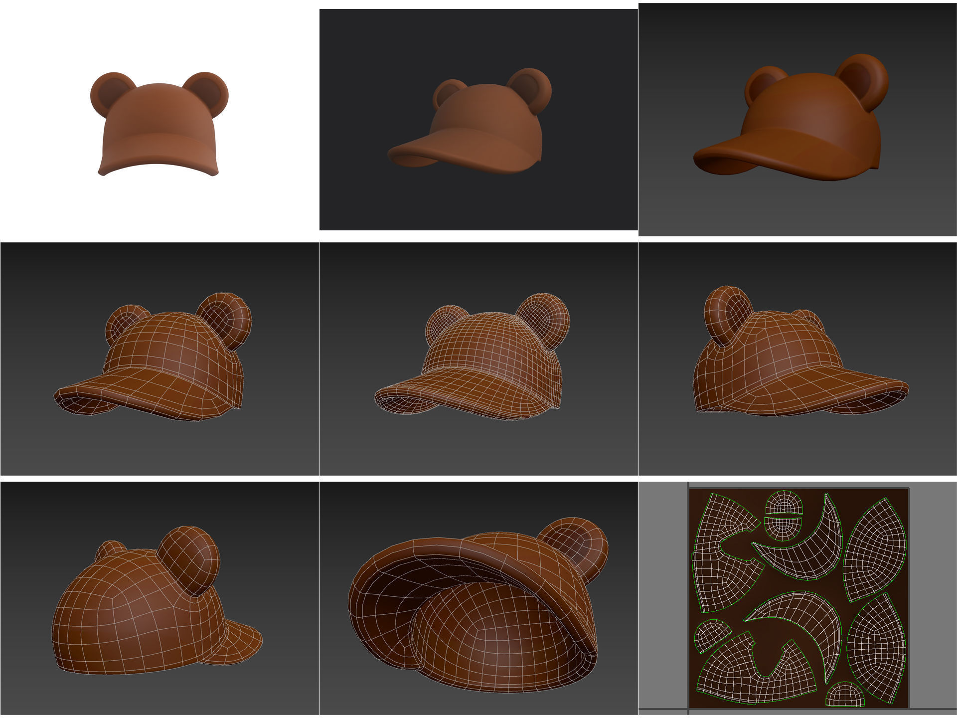 Hats and Helmets Pack 9 3D model_4