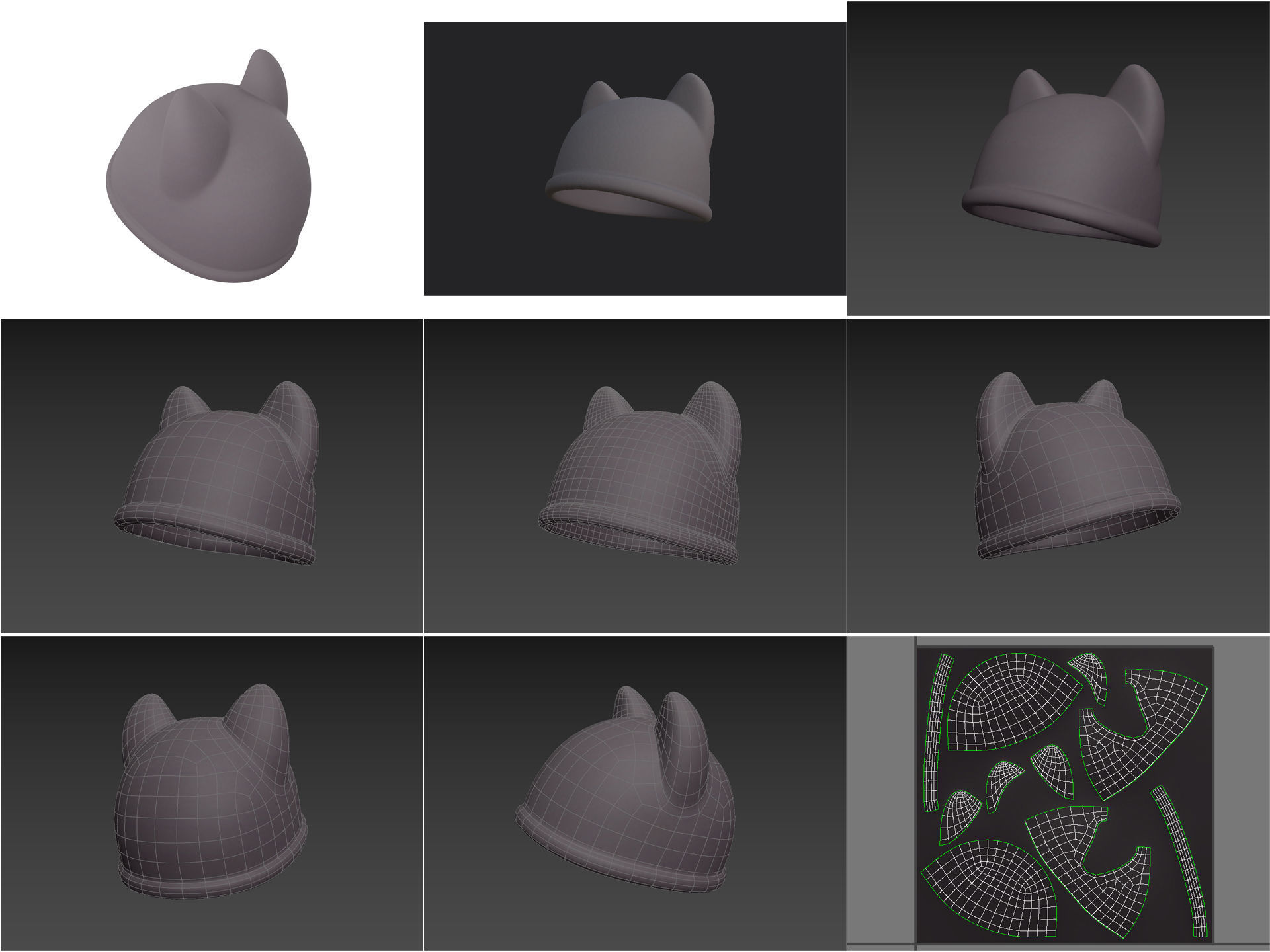 Hats and Helmets Pack 9 3D model_11