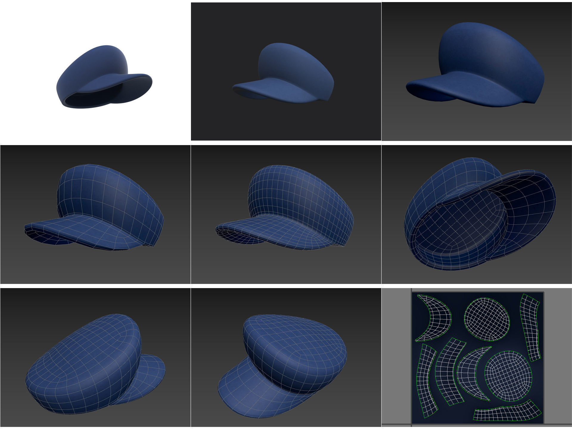 Hats and Helmets Pack 9 3D model_8