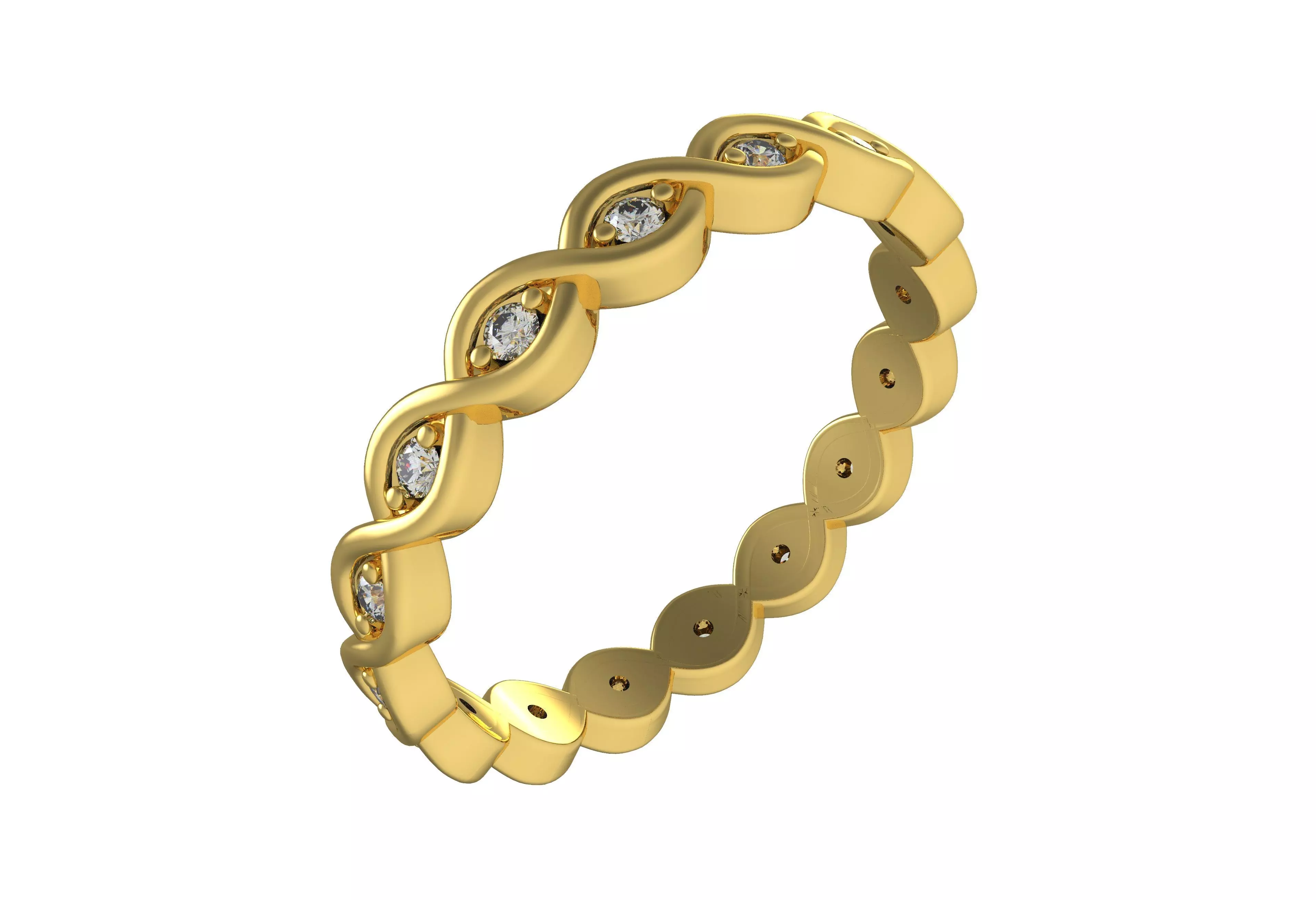 Round Diamond Infinite Wedding Ring 3D print model