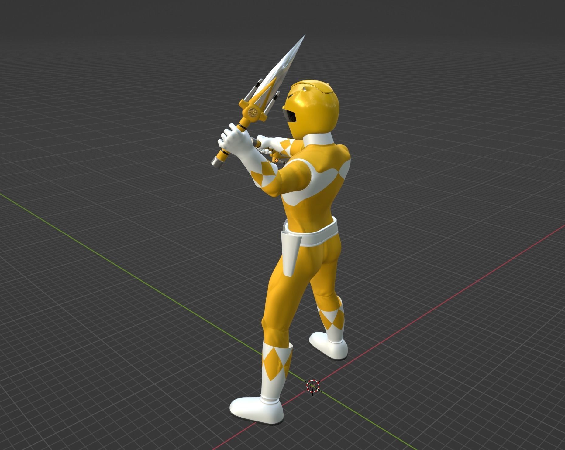 Yellow Ranger - Mighty Morphin Power Ranger 3D model rigged | CGTrader