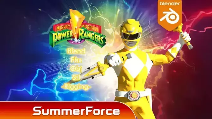 Yellow Ranger - Mighty Morphin Power Ranger 3D model