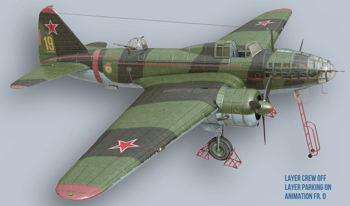 Ilyushin IL-4 3D model_3