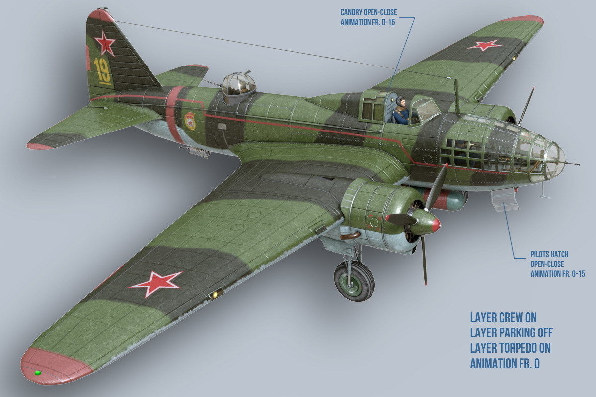 Ilyushin IL-4 3D model_4
