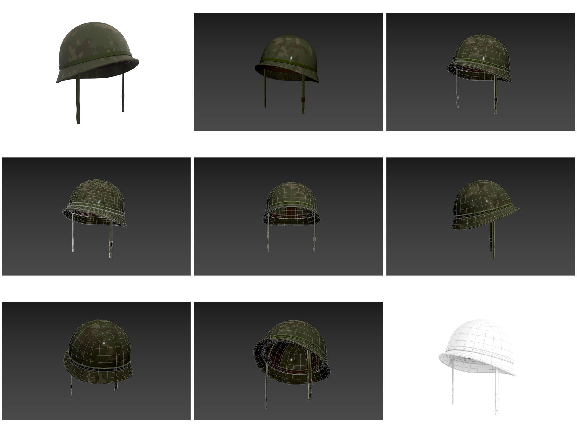 Hats and Helmets Pack 10 3D model_1