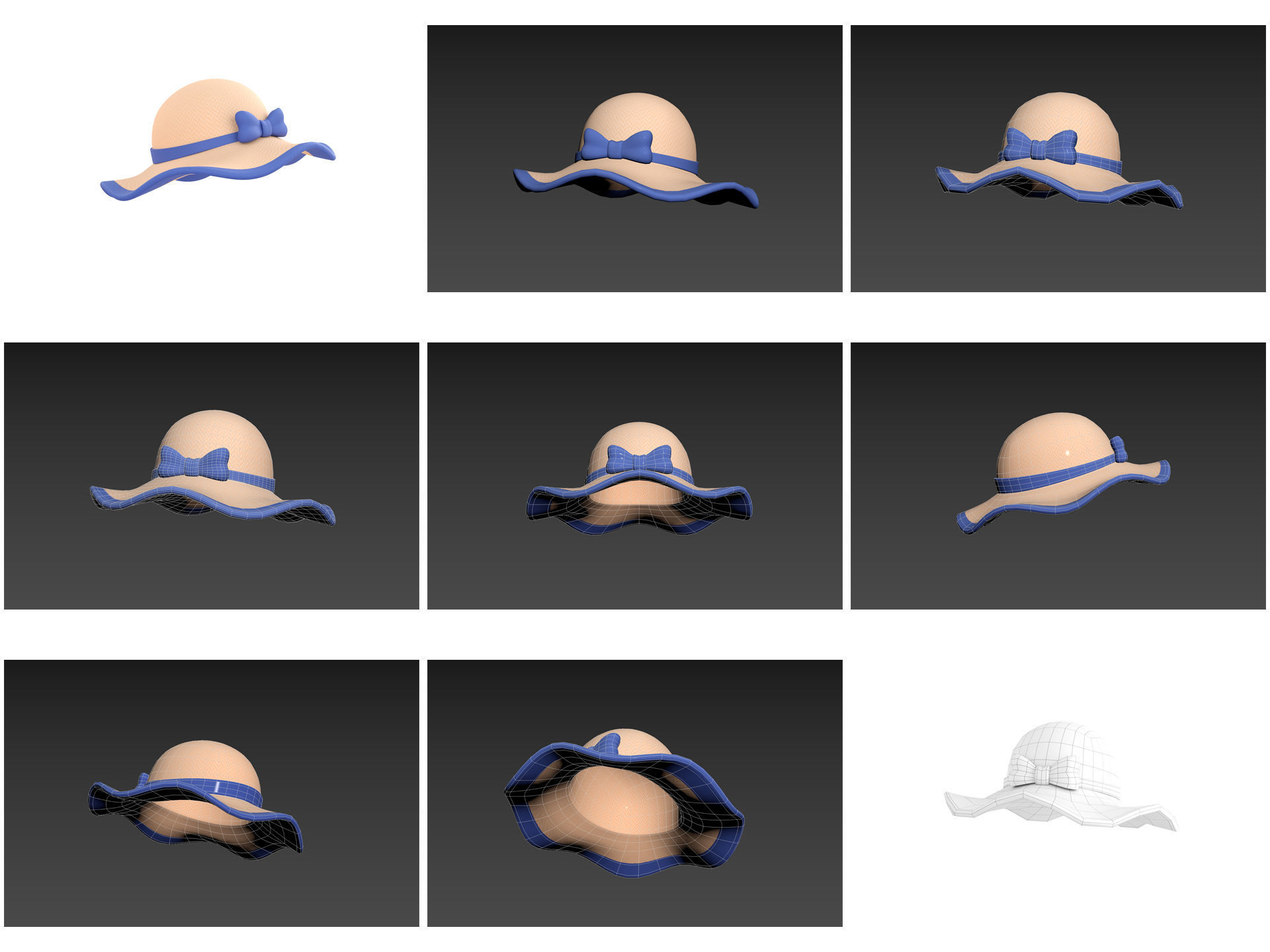 Hats and Helmets Pack 10 3D model_24