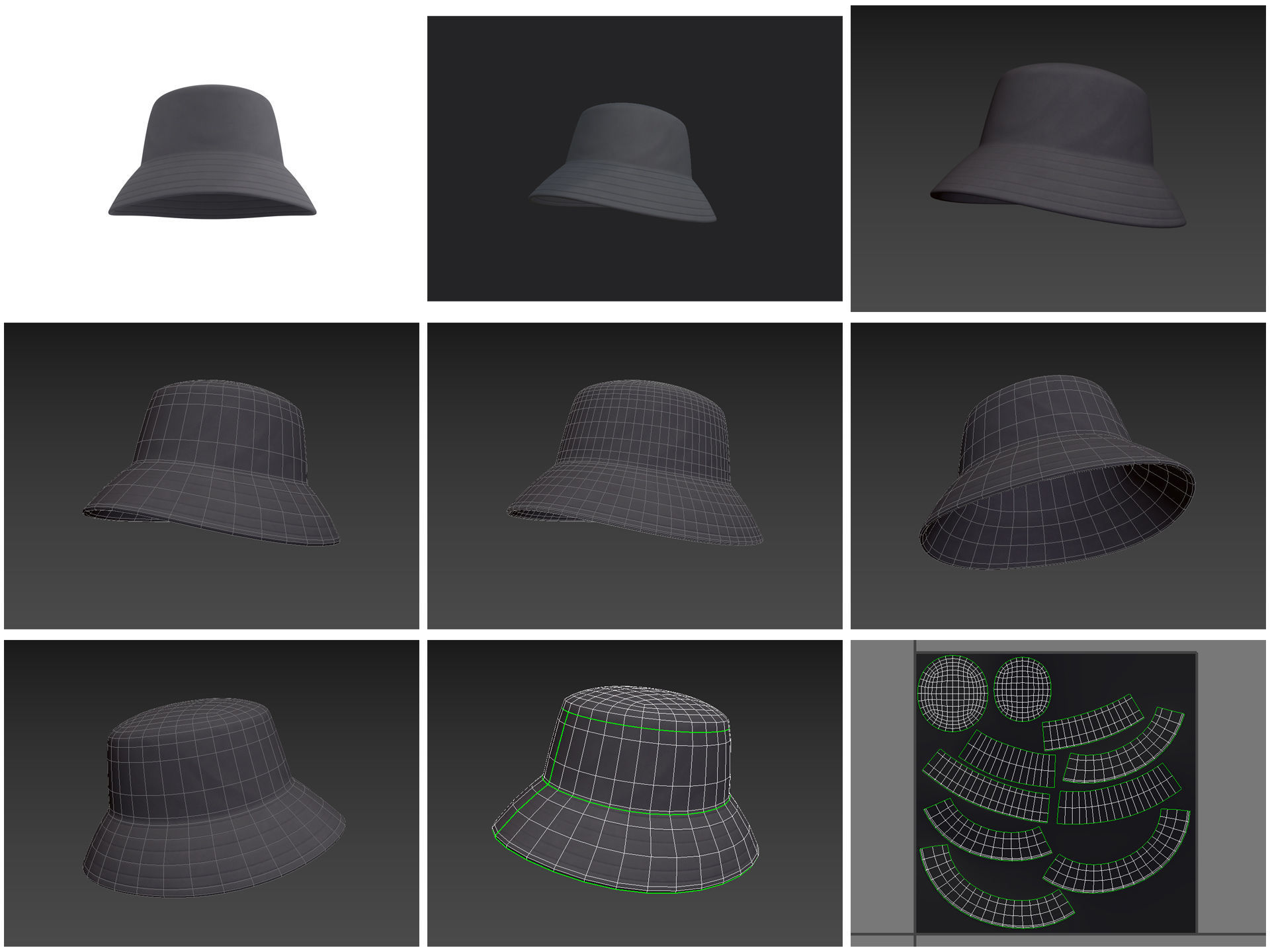 Hats and Helmets Pack 10 3D model_6