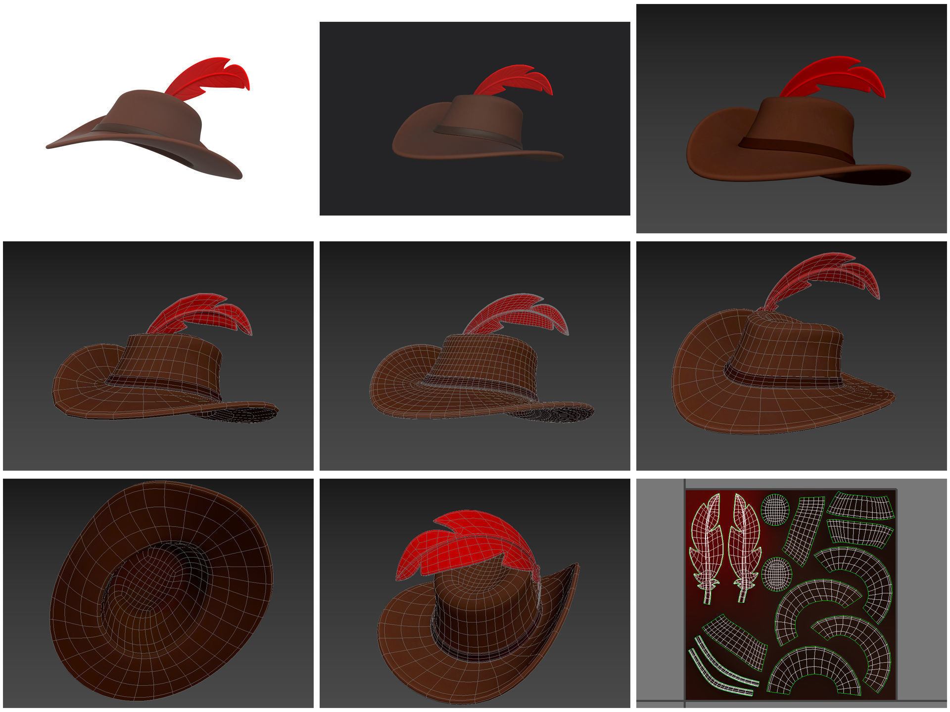 Hats and Helmets Pack 10 3D model_17