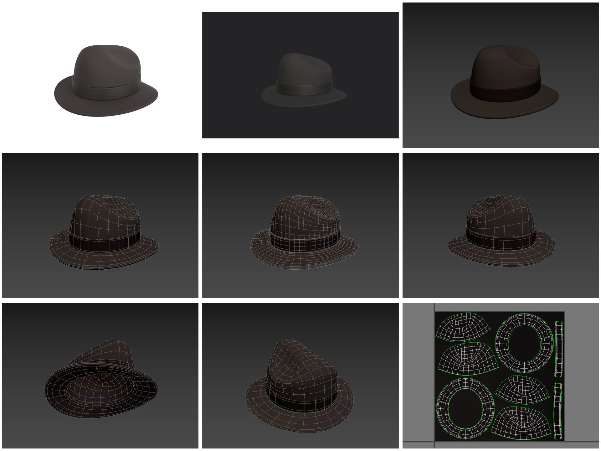 Hats and Helmets Pack 10 3D model_10