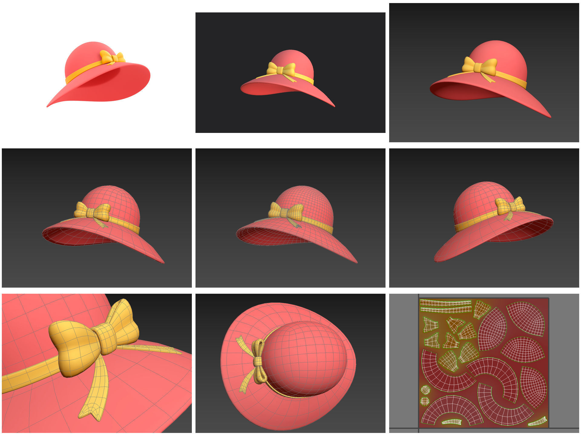 Hats and Helmets Pack 10 3D model_26
