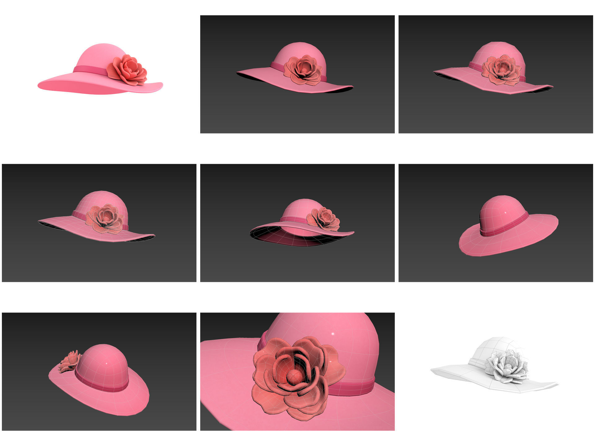 Hats and Helmets Pack 10 3D model_19