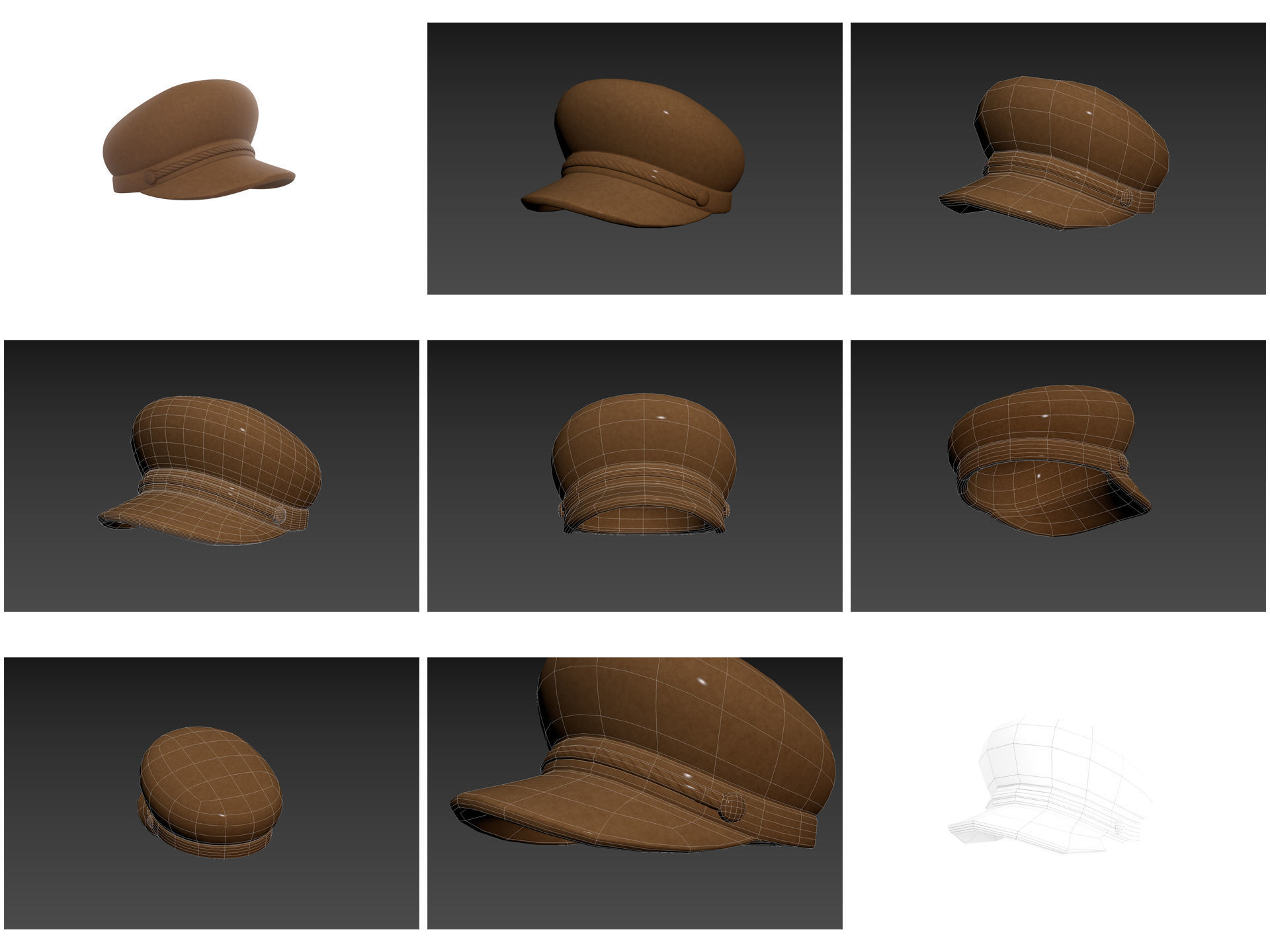 Hats and Helmets Pack 10 3D model_5