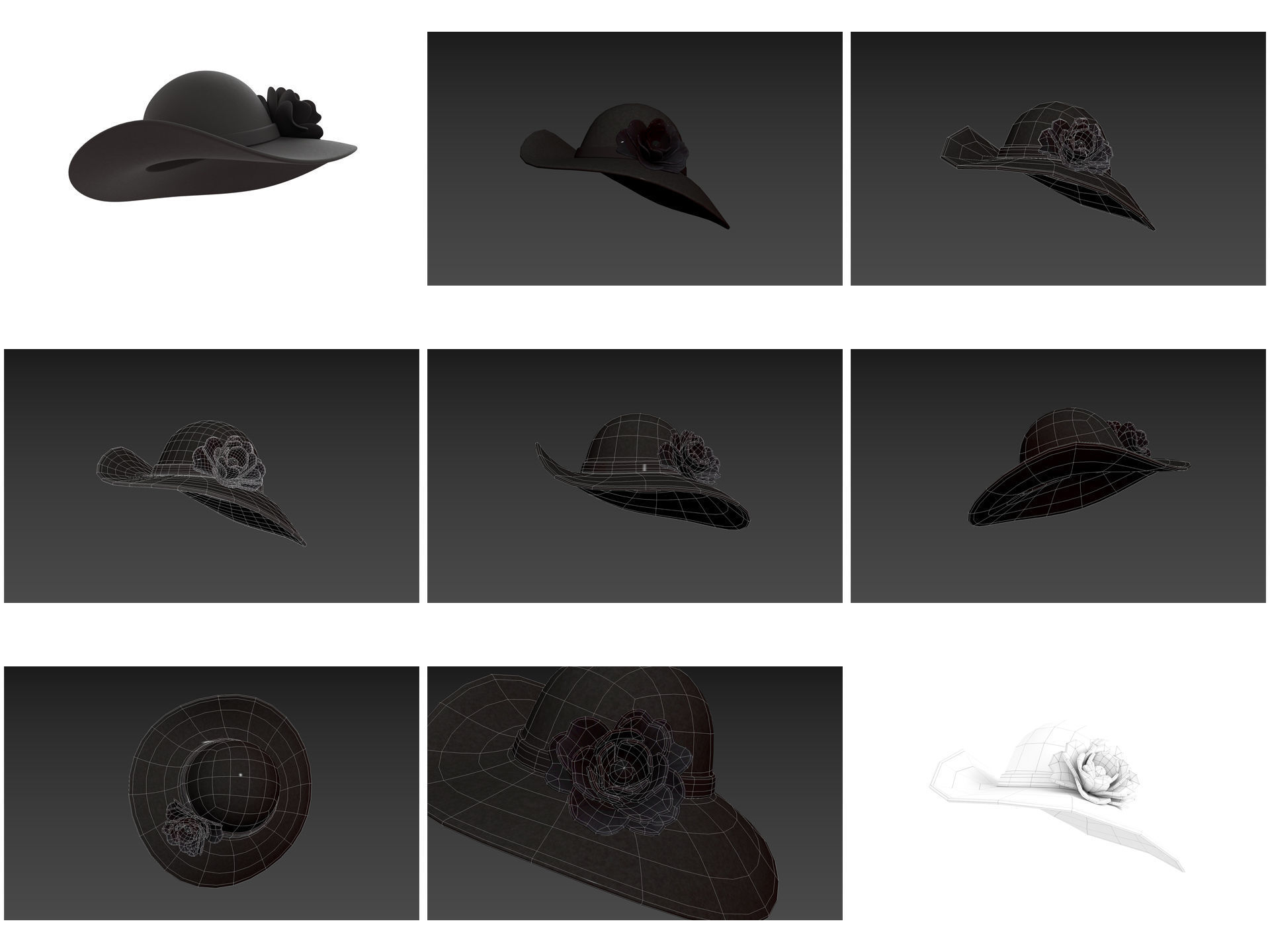 Hats and Helmets Pack 10 3D model_4