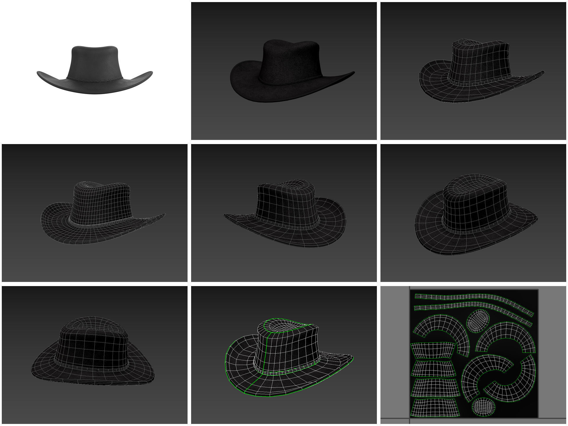 Hats and Helmets Pack 10 3D model_3