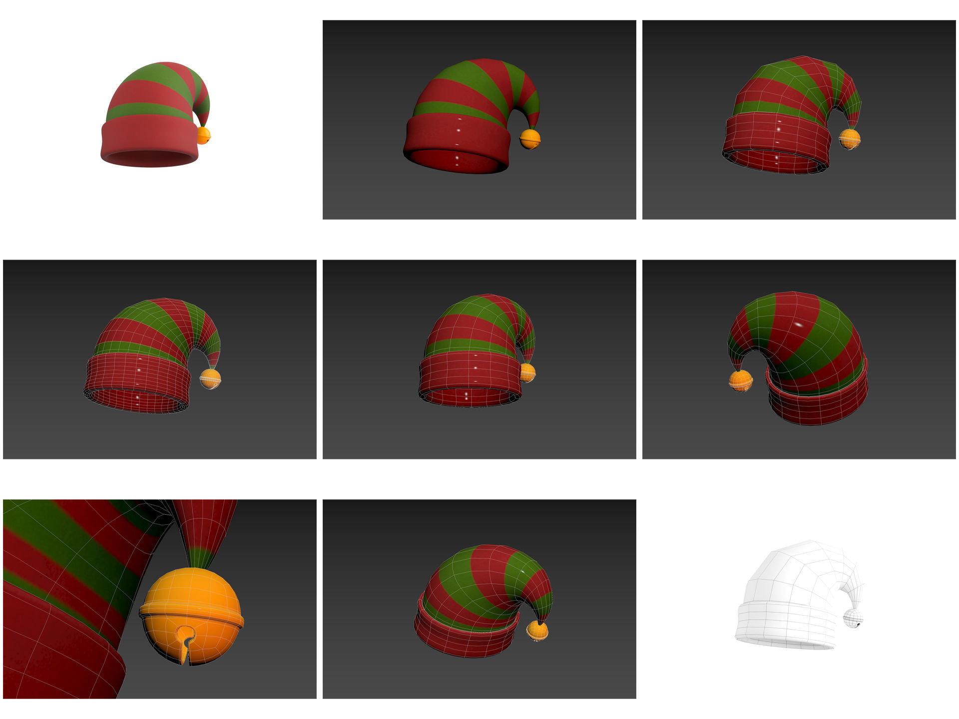 Hats and Helmets Pack 10 3D model_7