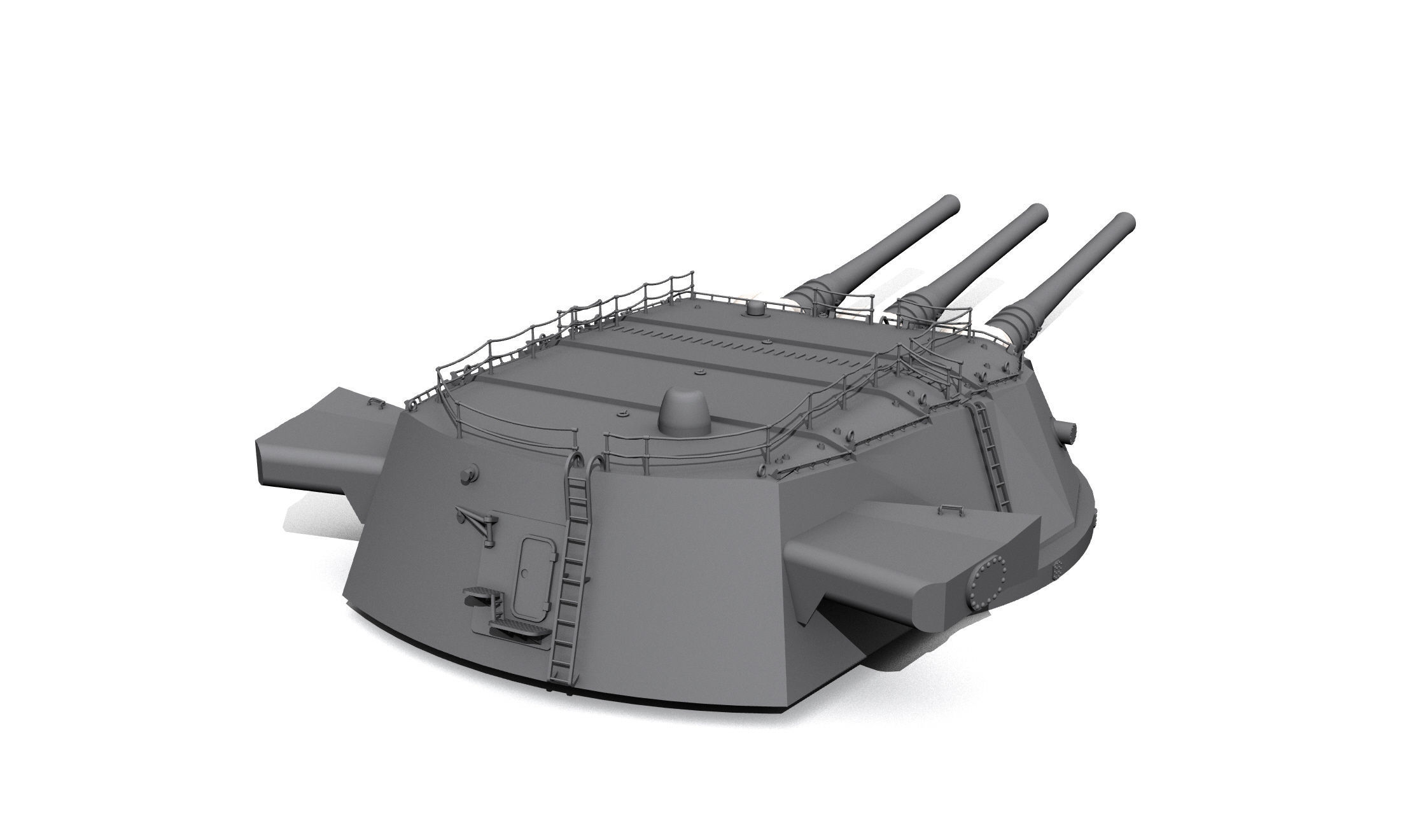 main caliber guns 3D print model_2