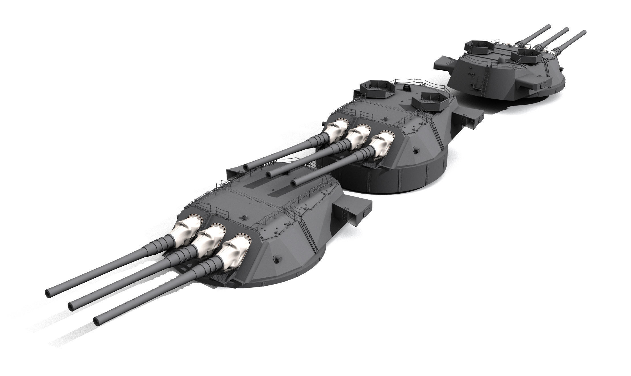 main caliber guns 3D print model_7