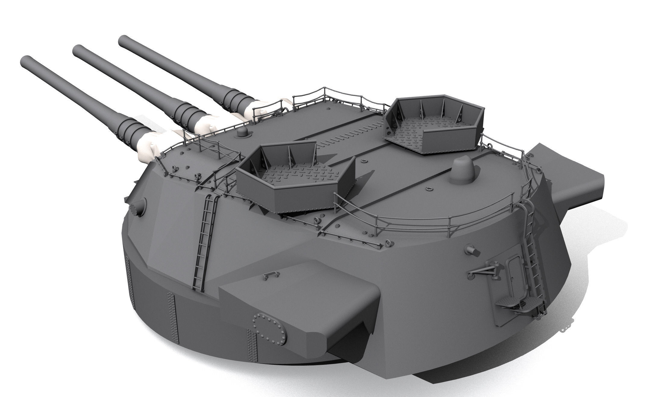 main caliber guns 3D print model_5