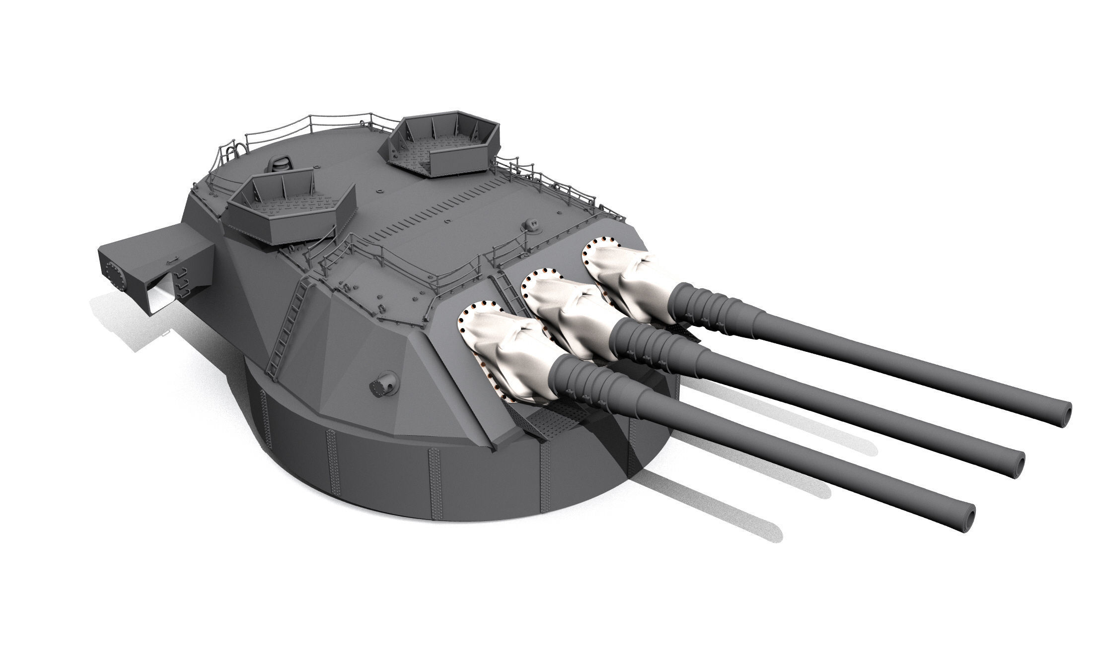 main caliber guns 3D print model_4