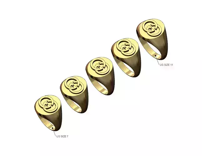 GG Chunky Oval signet ring US sizes 7to11