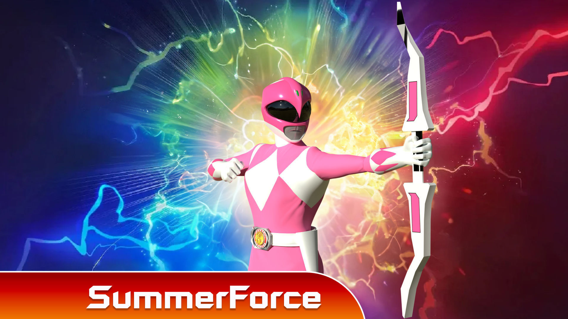 Pink Ranger - Mighty Morphin Power Ranger 3D model rigged | CGTrader