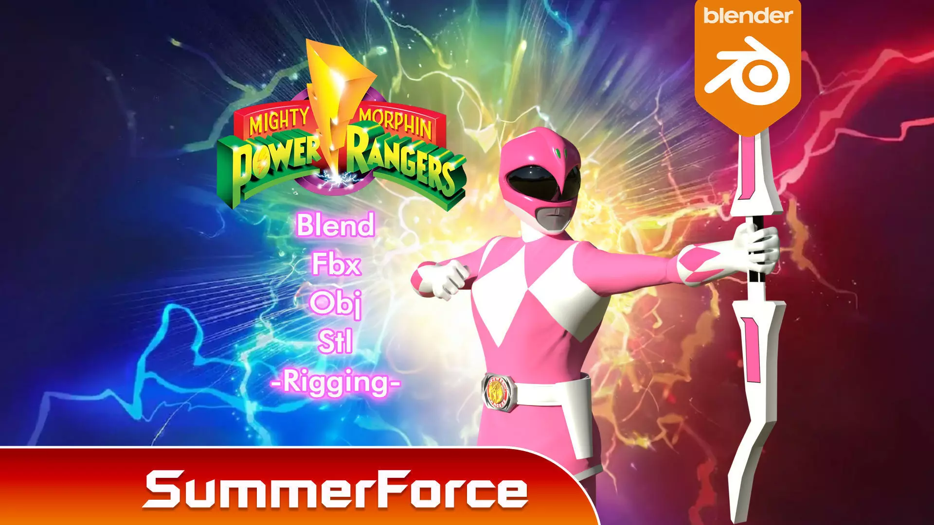 Pink Ranger - Mighty Morphin Power Ranger 3D model