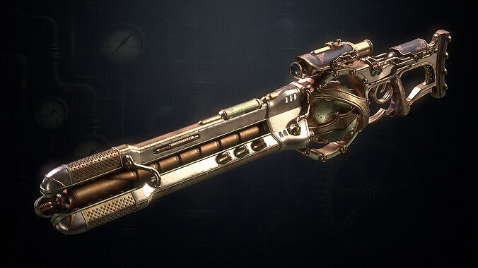 The Steampunk Sniper Low-poly 3D model