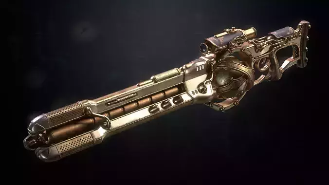 The Steampunk Sniper Low-poly 3D model
