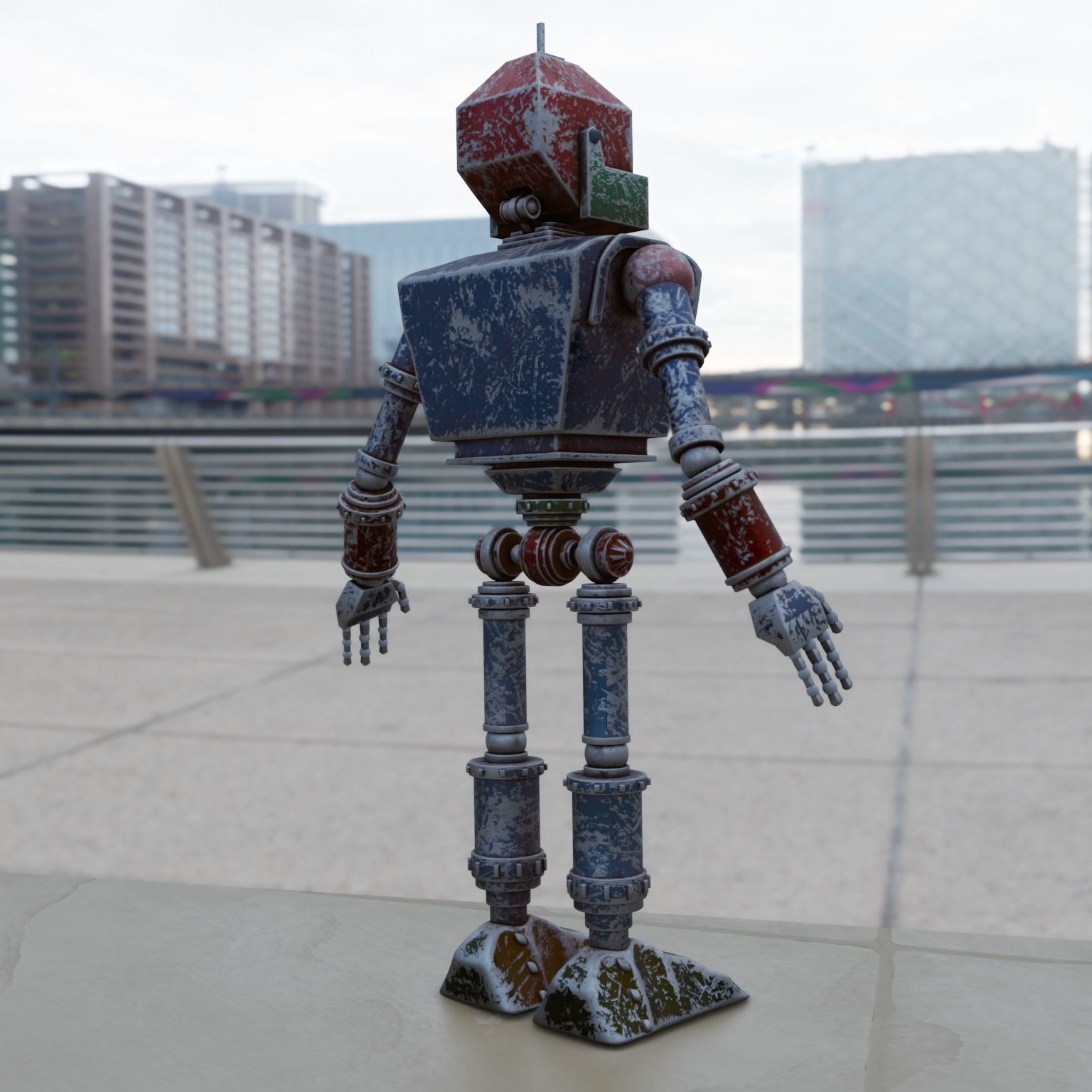 Mecha Robot Game Ready Model Low-poly 3D model_10