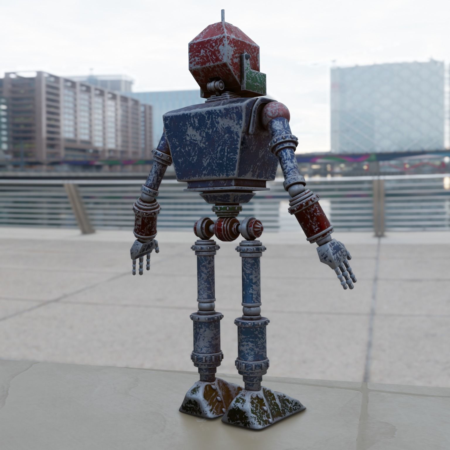 Mecha Robot Game Ready Model Low-poly 3D model_11