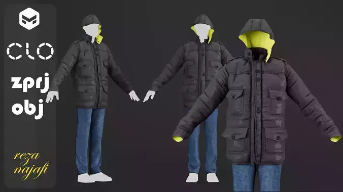 winter jacket for marvelous designer