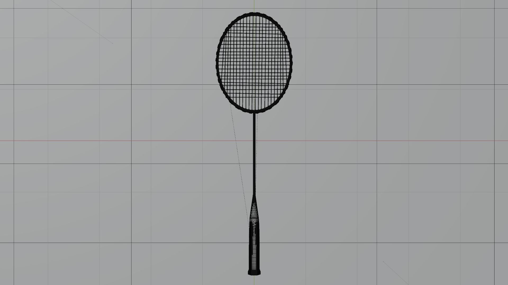 Racket Badminton  Low-poly 3D model_13