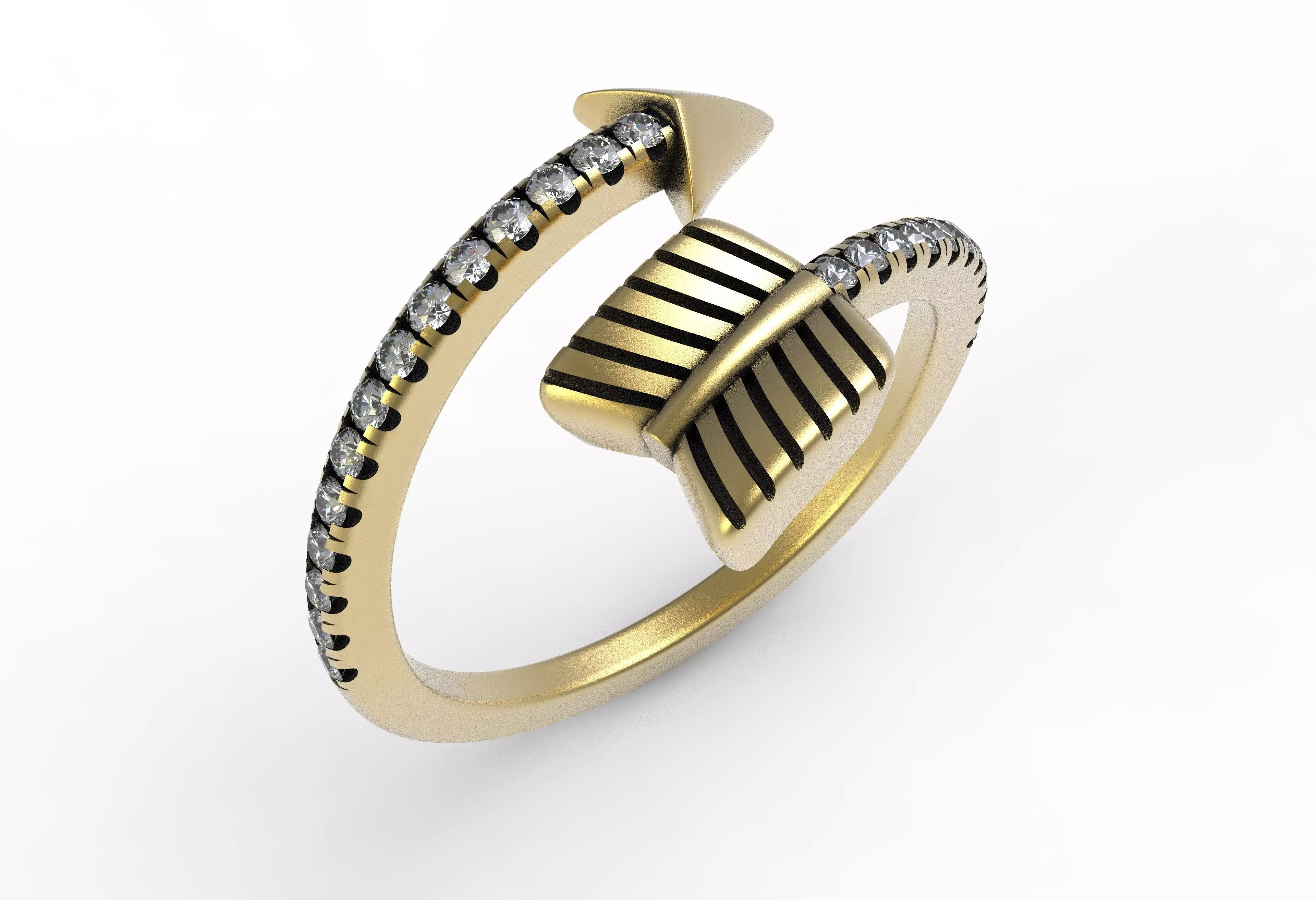 Antique Micro Prong Set Arrow Ring 3D print model