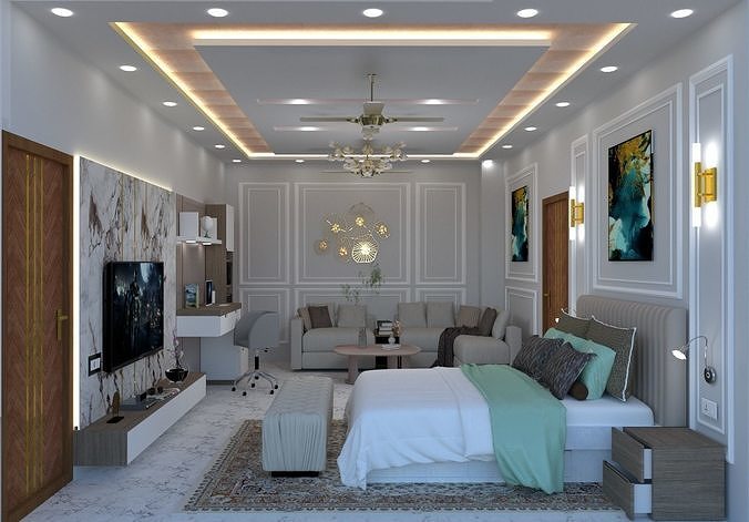 LUXURY BEDROOM INTERIOR DESIGN 3D model