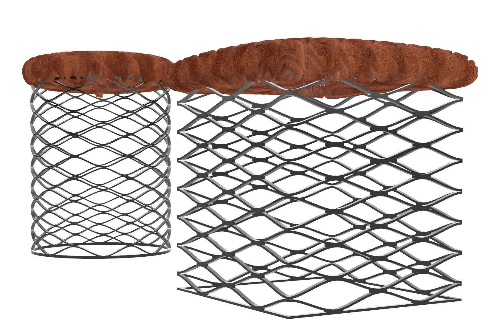 Industrical style Mesh Stool with Cushion model 3D print model_2