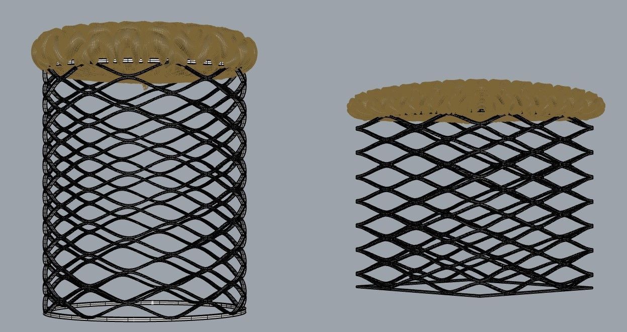 Industrical style Mesh Stool with Cushion model 3D print model_6