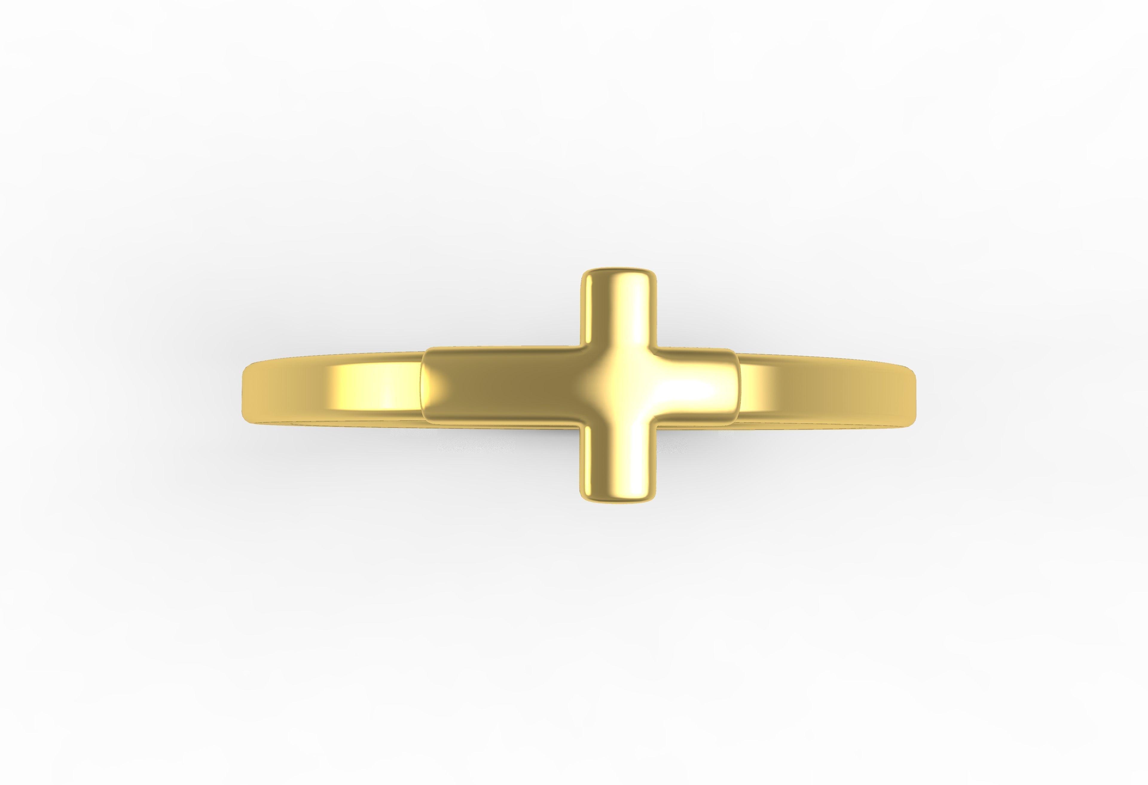 Antique Plain Cross Ring 3D print model_8