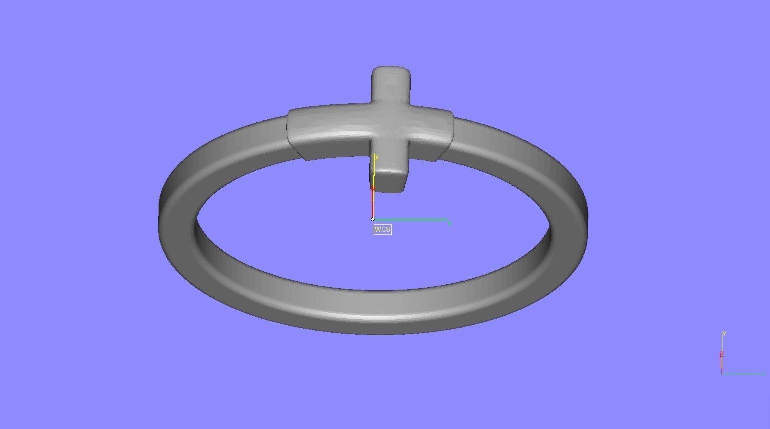 Antique Plain Cross Ring 3D print model_15