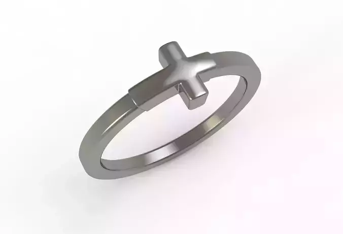 Antique Plain Cross Ring
