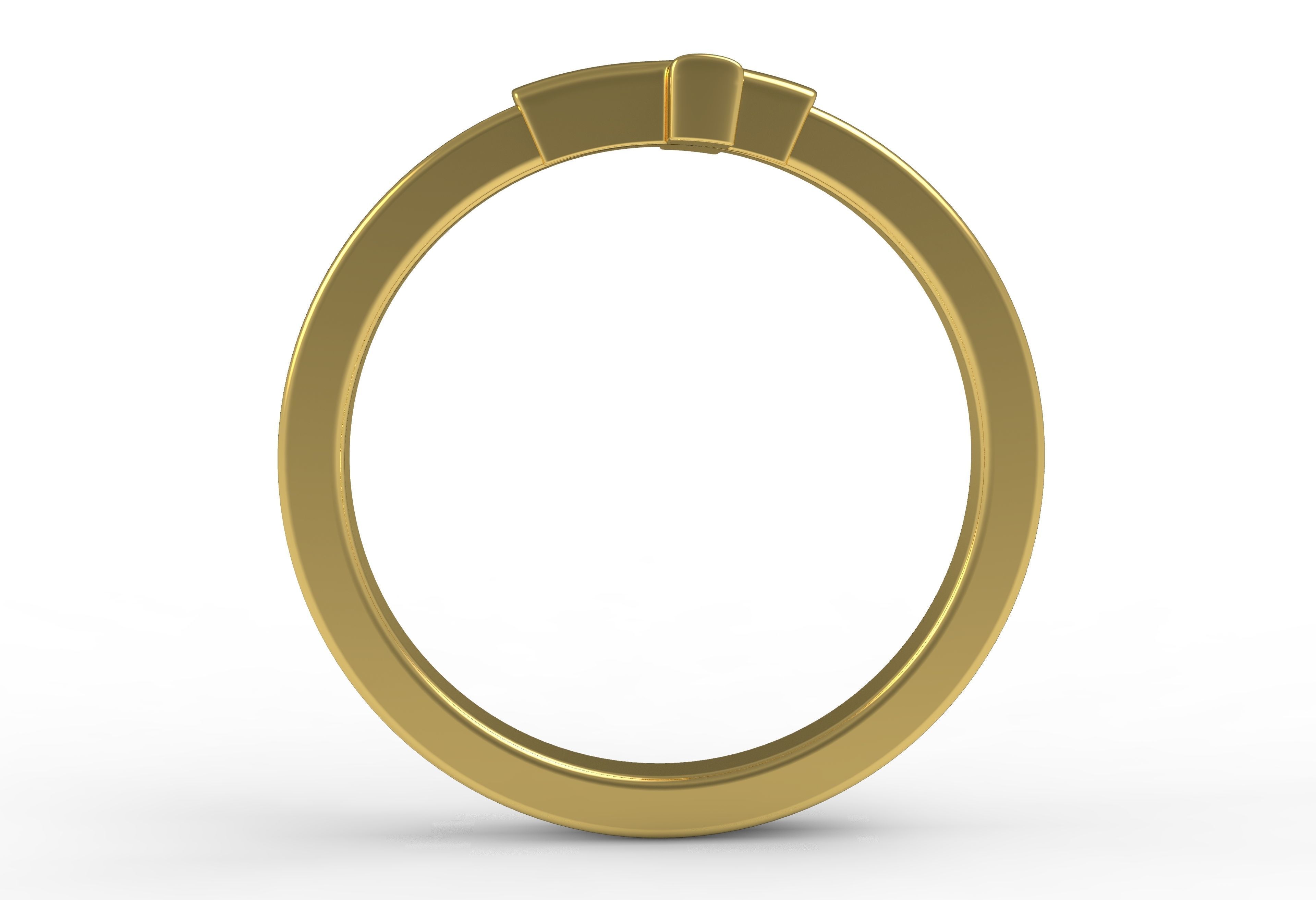 Antique Plain Cross Ring 3D print model_9